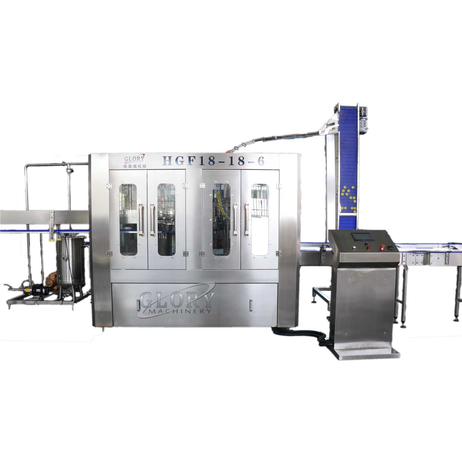 automatic juice bottle fillling labeling packing machine